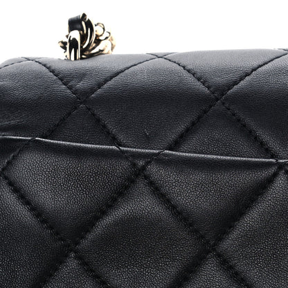Chanel Lambskin Quilted Resin Bi-Color Chain Flap Bag Black 8 of 14