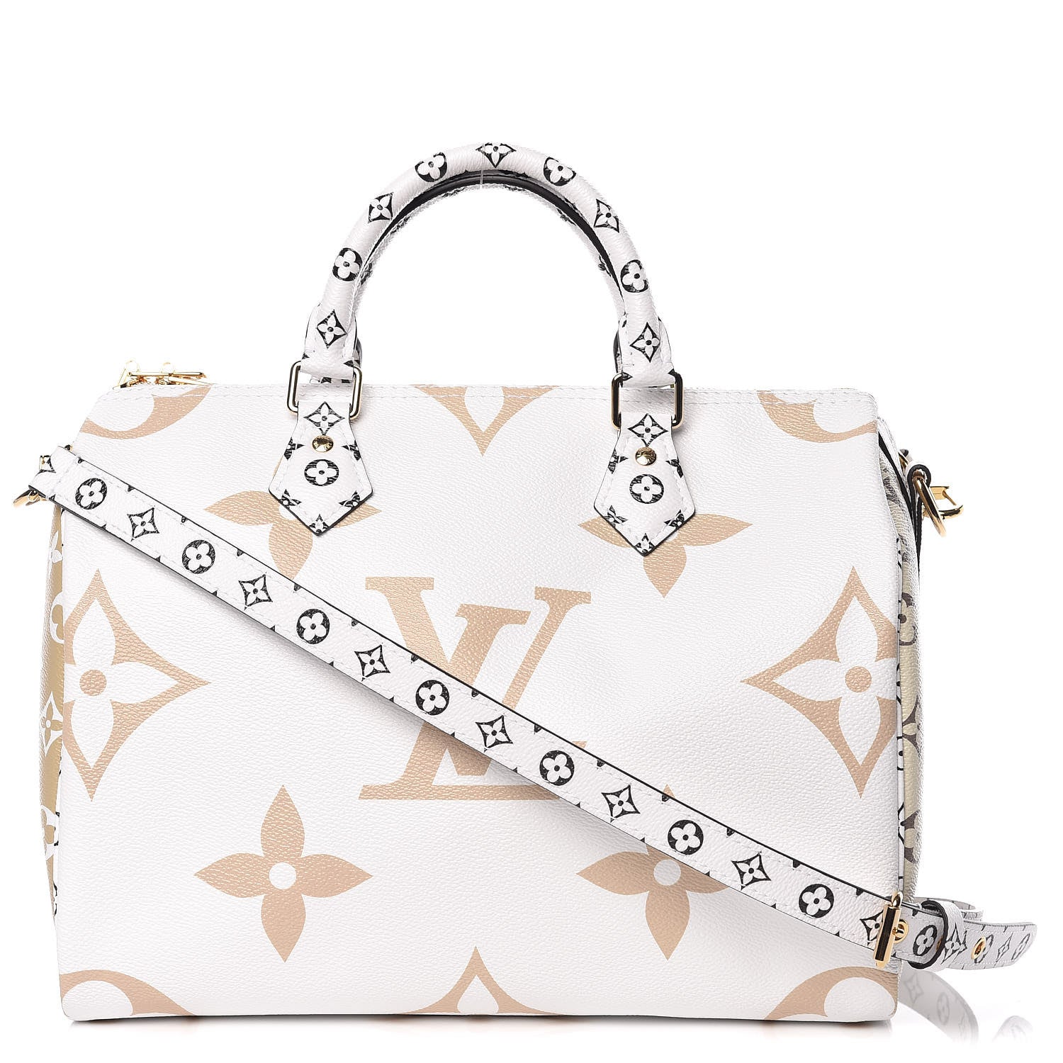Louis Vuitton Monogram Giant Speedy Bandouliere 30 Kaki Beige 1 of 11