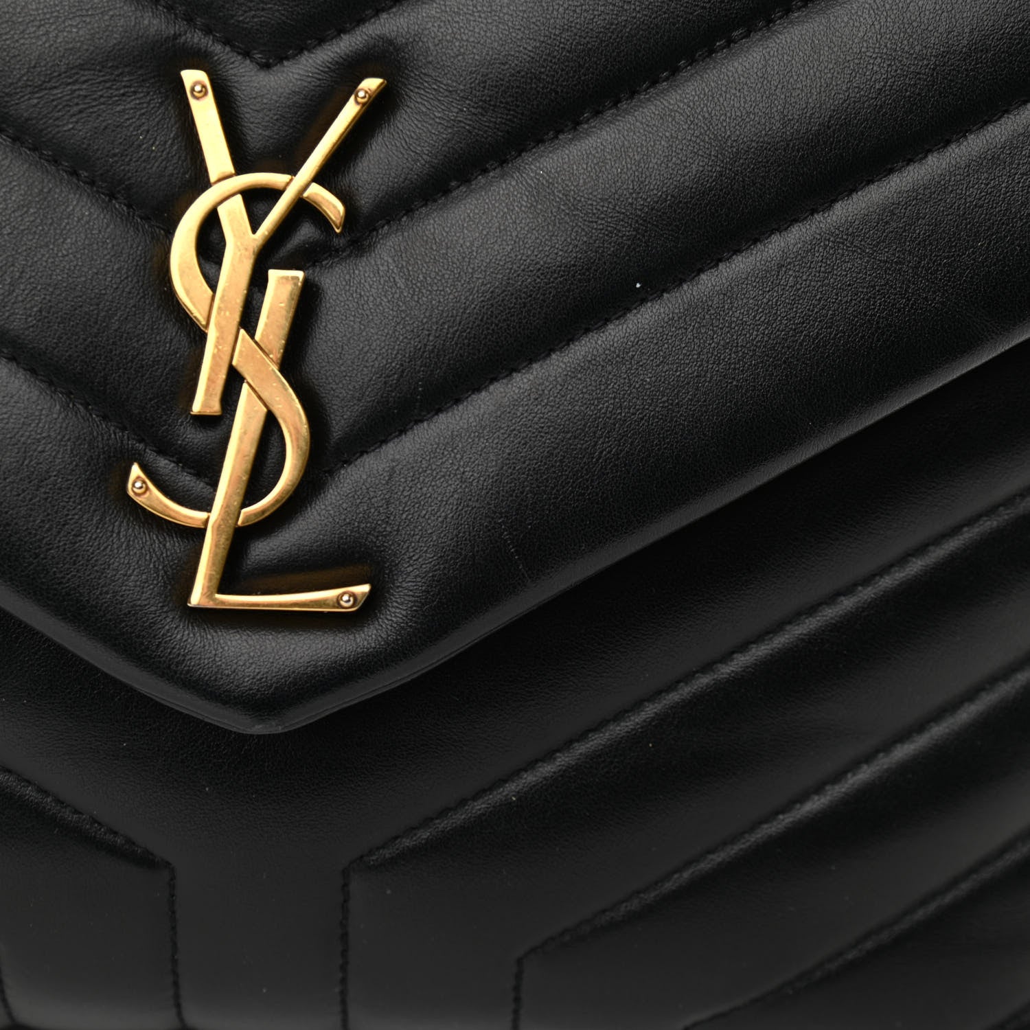 Saint Laurent Calfskin Y Quilted Monogram Medium Loulou Chain Satchel Black 12 of 15
