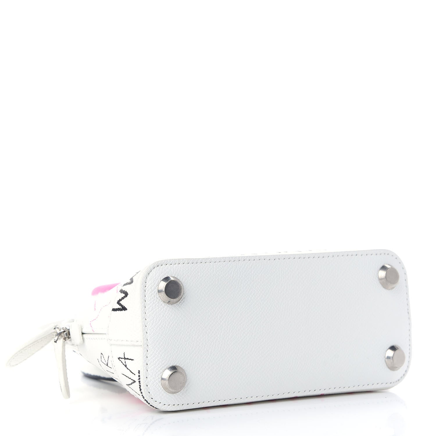 Balenciaga Grained Calfskin Graffiti Print XXS Ville Top Handle Bag White 4 of 10