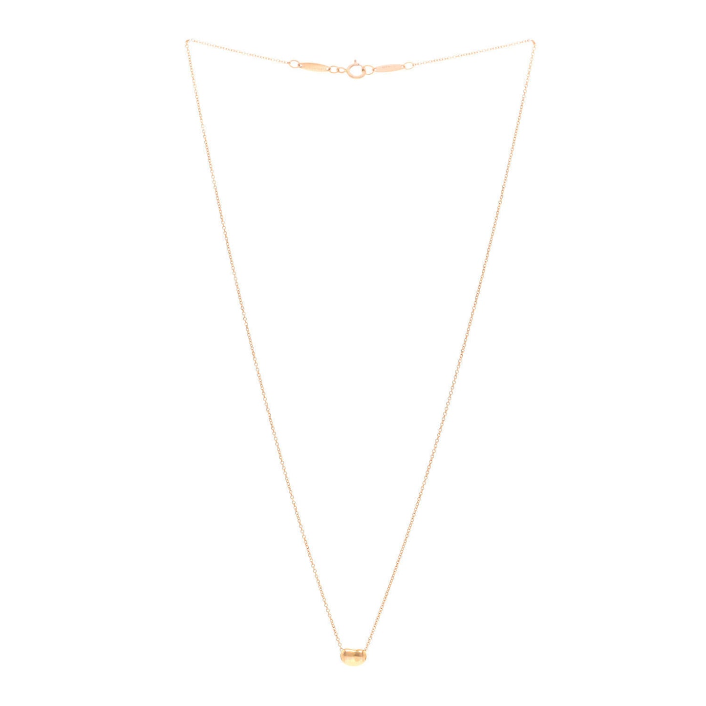 18K Rose Gold 6.5mm Elsa Peretti Bean Pendant Necklace