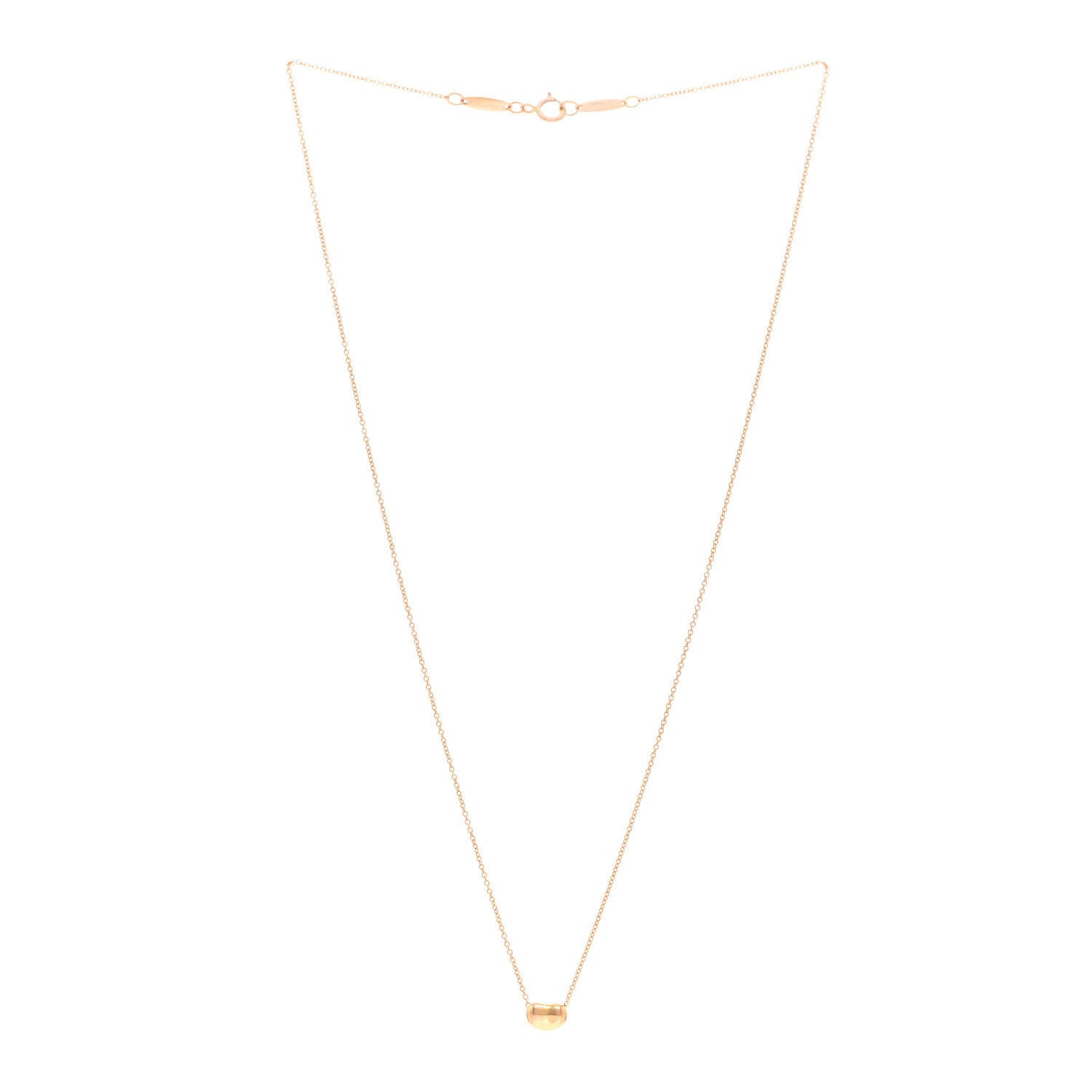 Tiffany 18K Rose Gold 6.5mm Elsa Peretti Bean Pendant Necklace 3 of 4