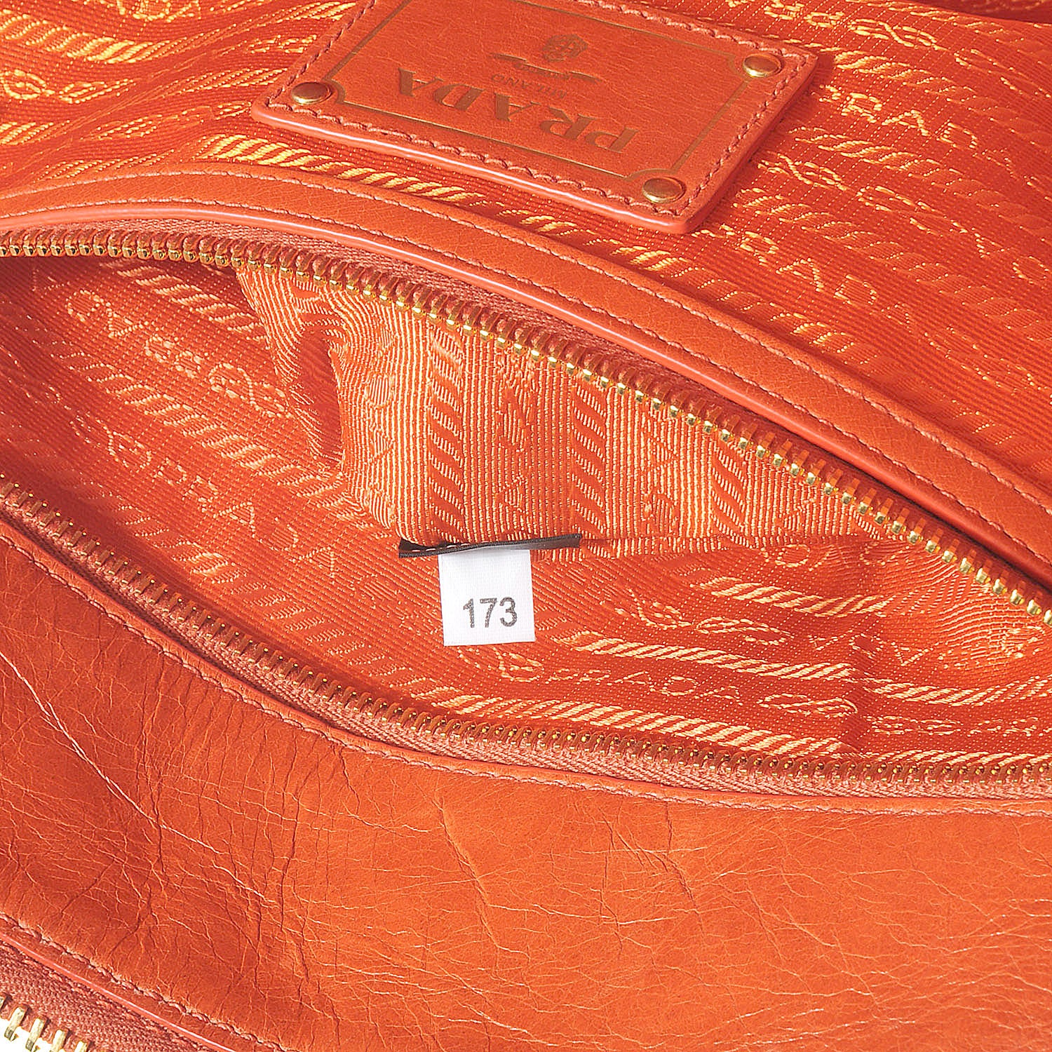 Prada Vitello Shine Tote Papaya 8 of 9