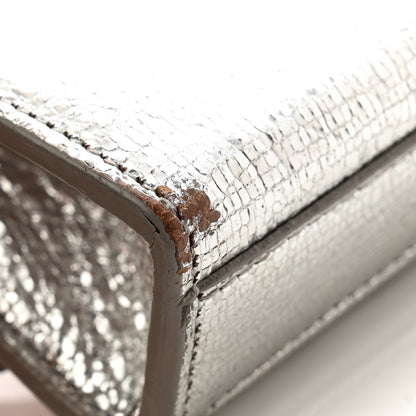 Saint Laurent Textured Metallic Calfskin Classic Monogram Cassandre Clutch Silver 15 of 16