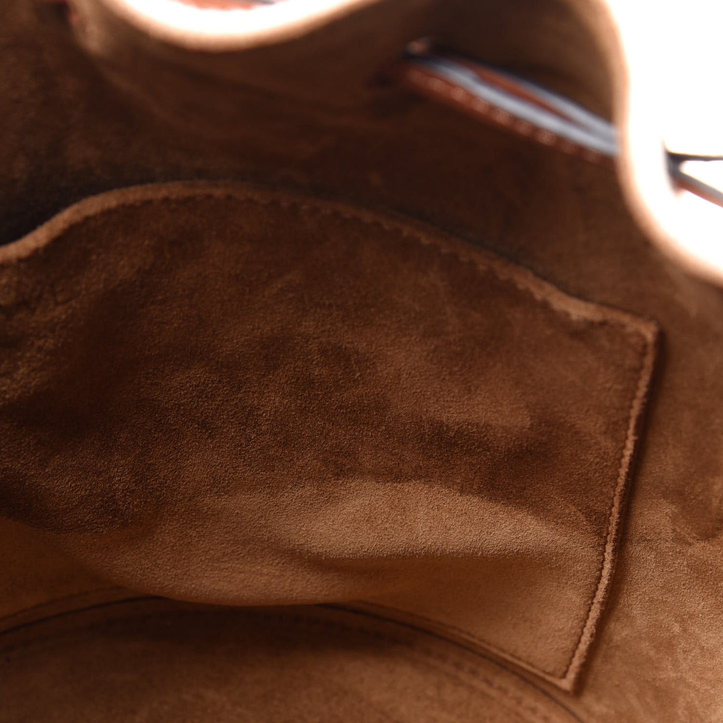 Canvas Calfskin Balloon Bucket Bag Ecru Tan