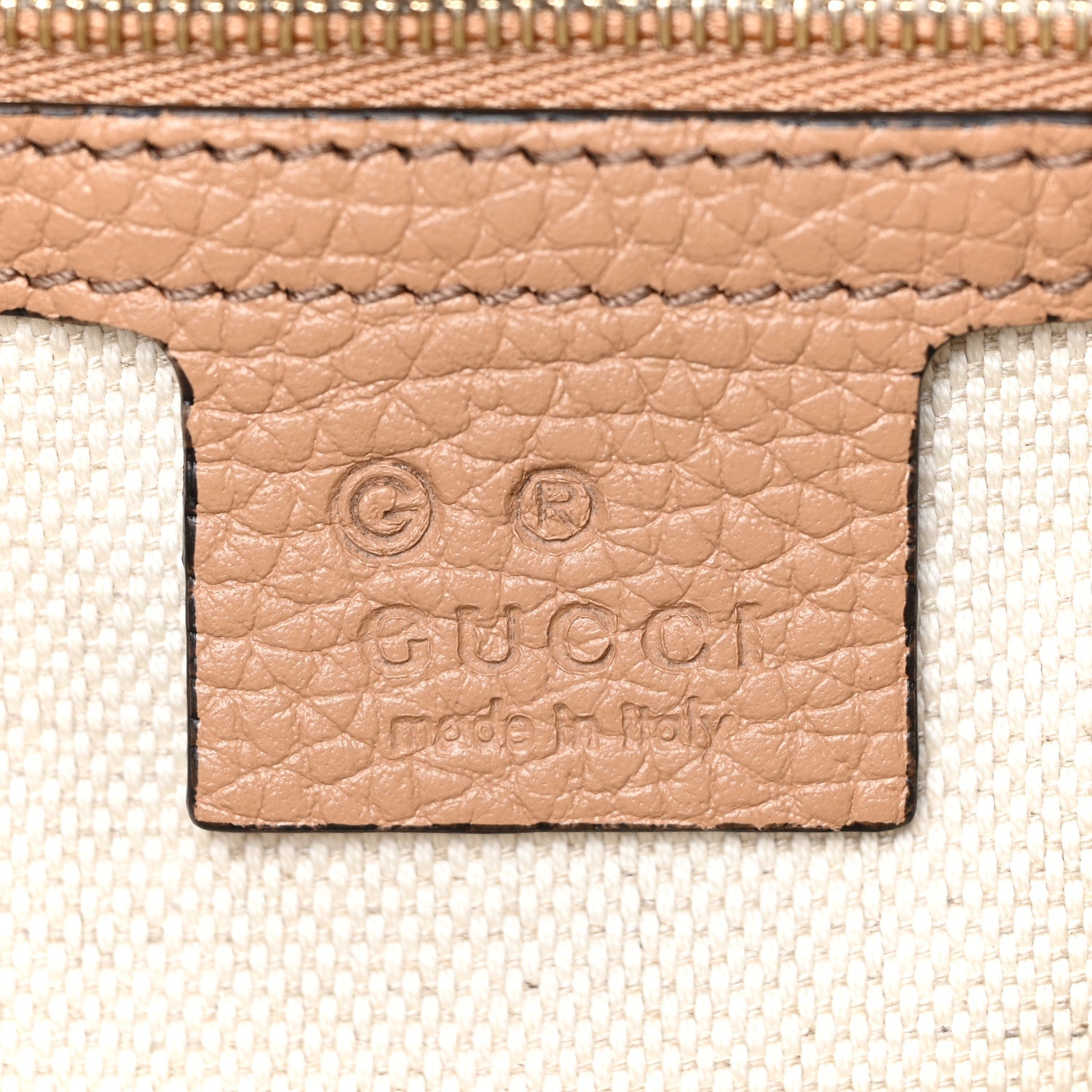 Gucci Pebbled Calfskin Medium Soho Flap Crossbody Camelia 6 of 11