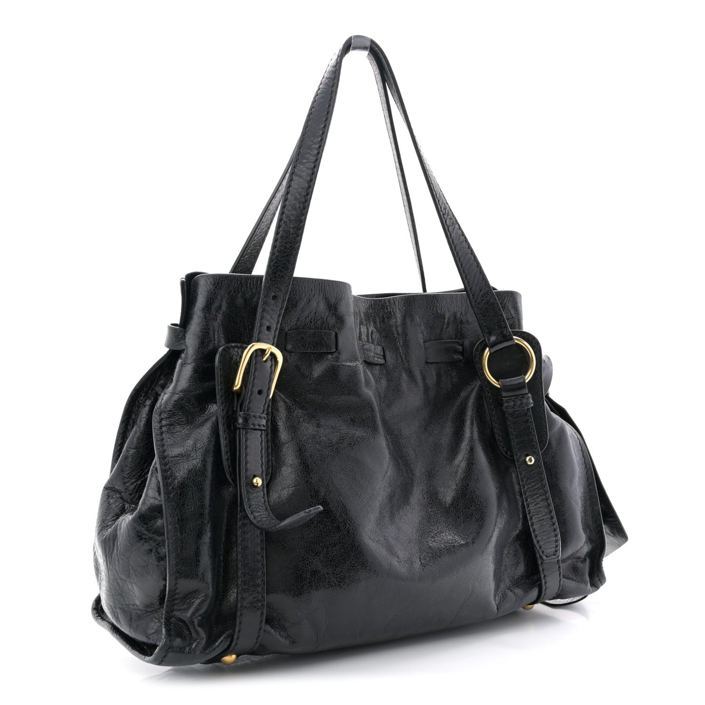 Vitello Lux Peggy Bow Tote Black