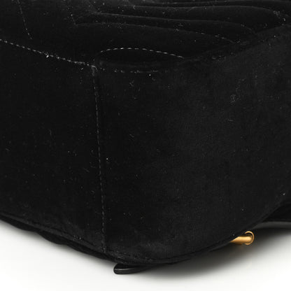 Gucci Velvet Matelasse GG Marmont Dome Backpack Black 10 of 10