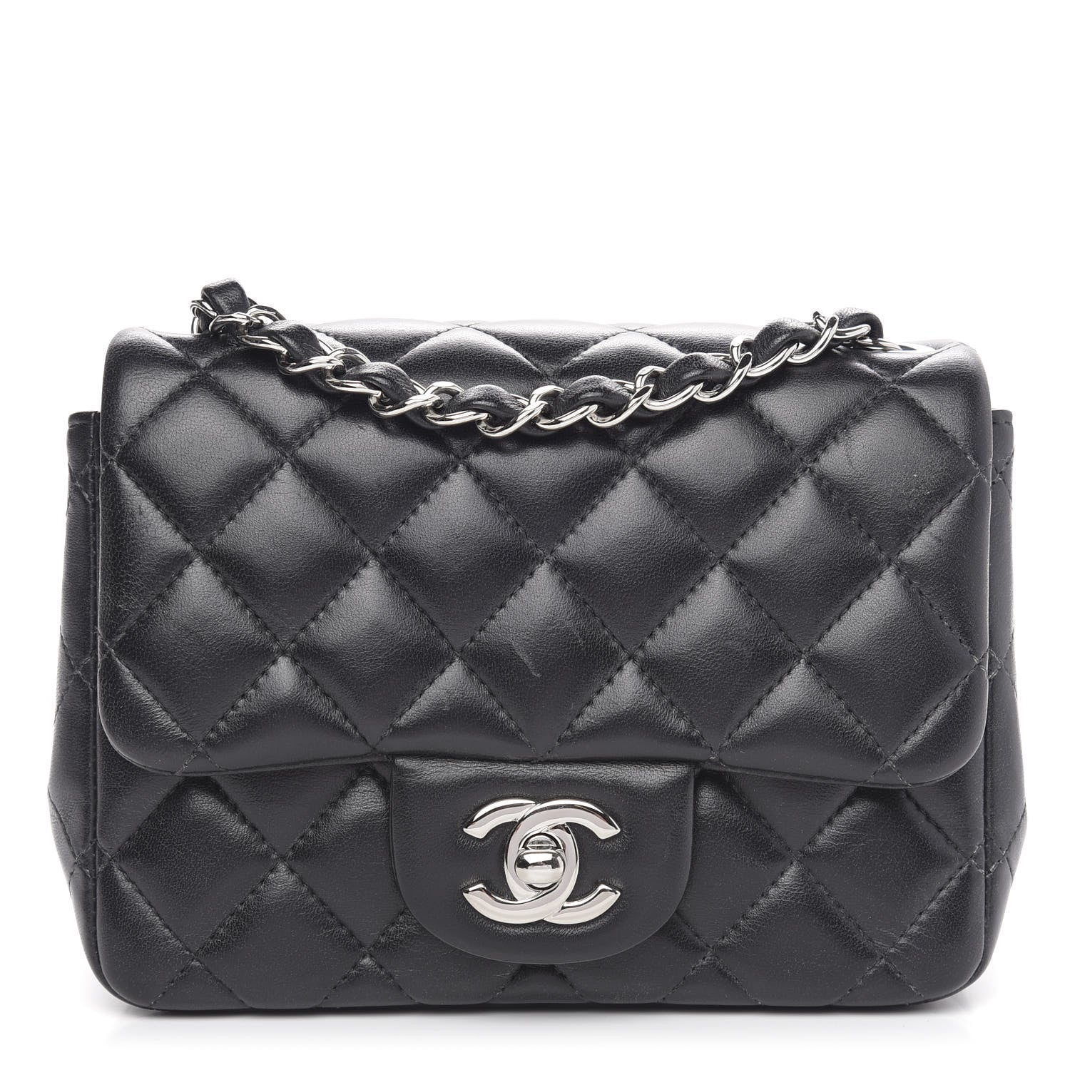 Chanel Lambskin Quilted Mini Square Flap Black 1 of 15