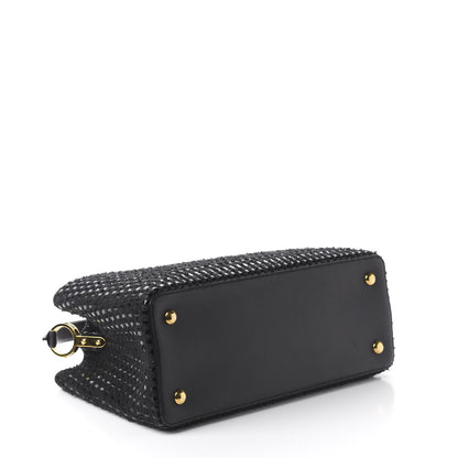 Louis Vuitton Tweed Calfskin Capucines MM Black 3 of 10