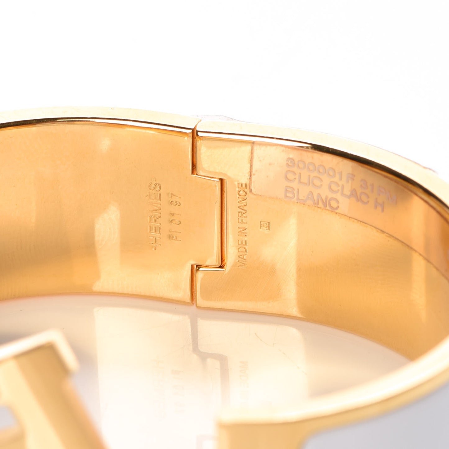 Enamel Wide Clic Clac H Bracelet PM White