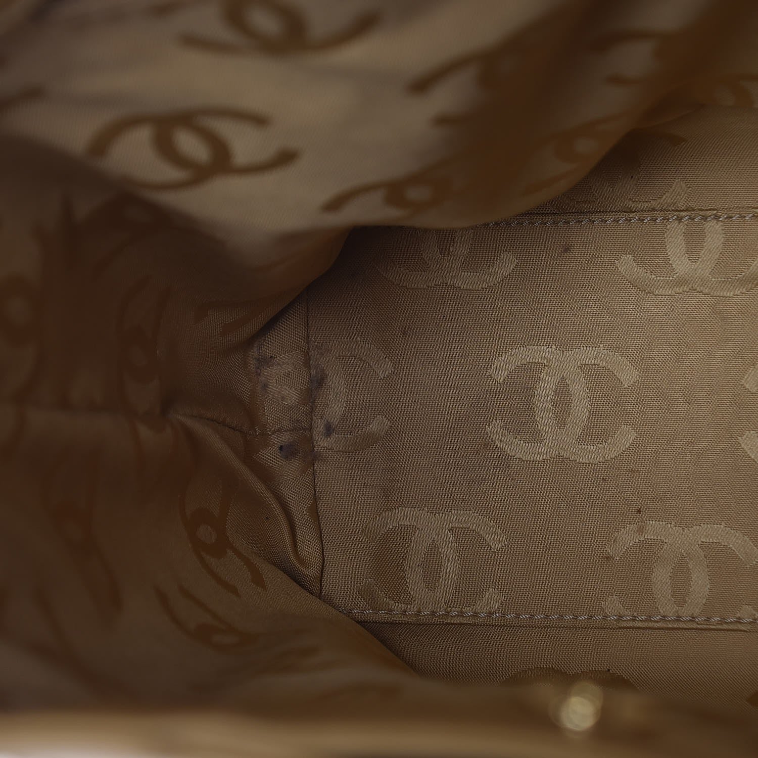 Chanel Calfskin Contrast Stitch Surpique Tote Beige 9 of 14