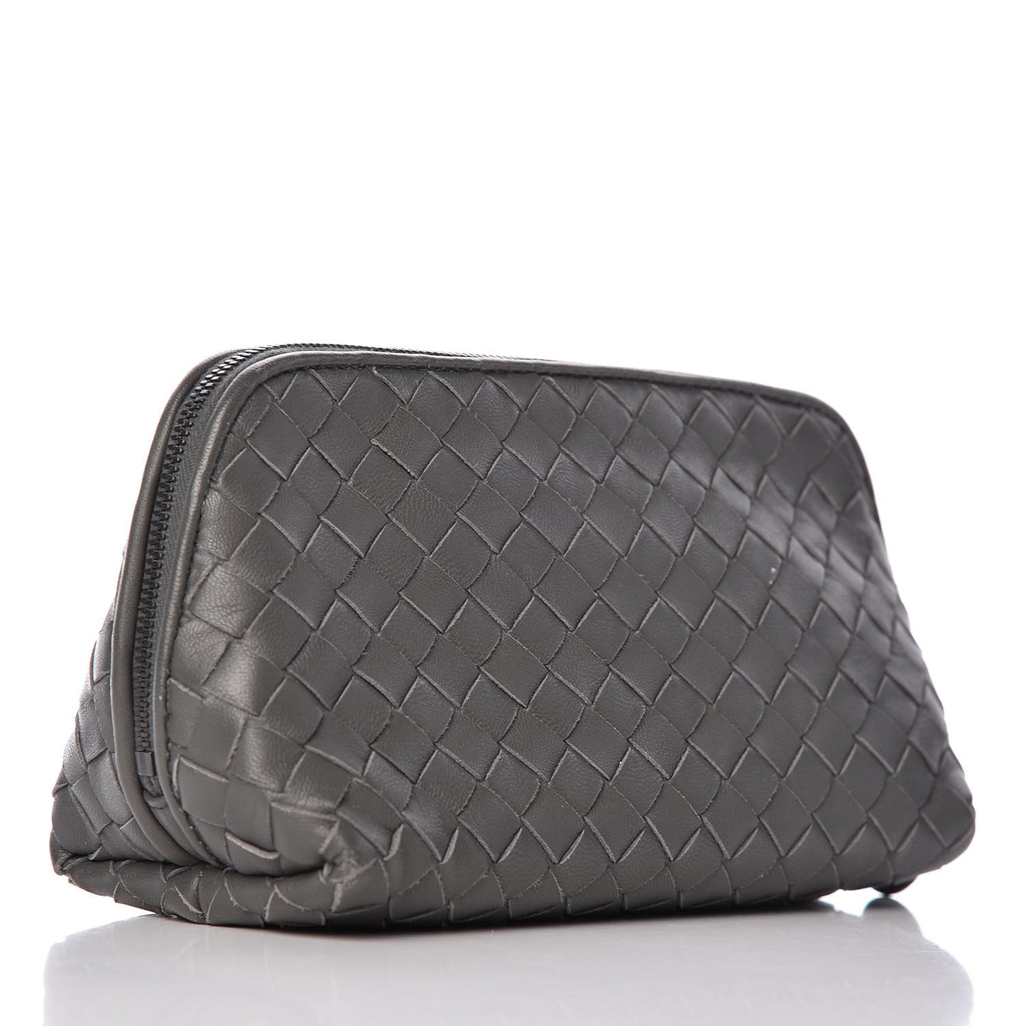 Nappa Intrecciato Cosmetic Pouch Grey