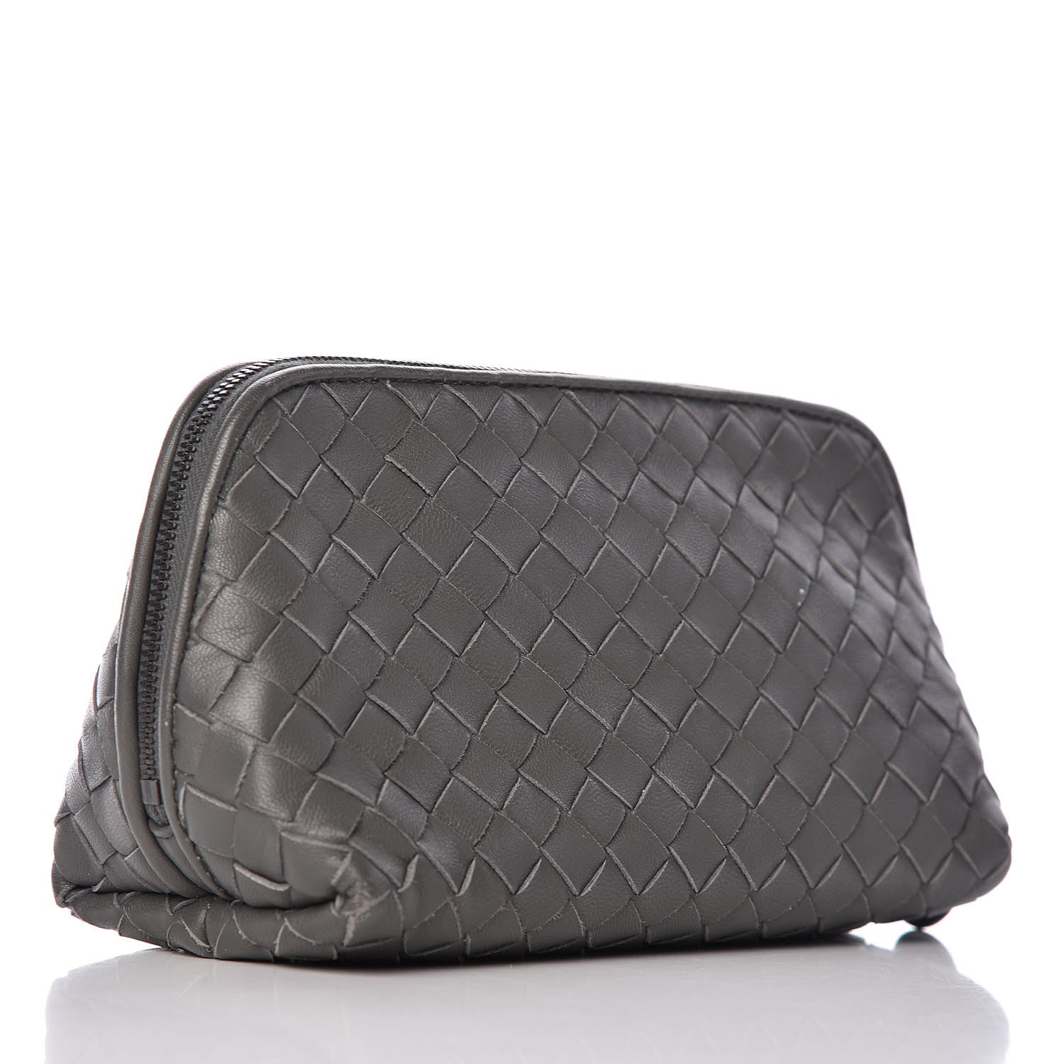 Bottega Veneta Nappa Intrecciato Cosmetic Pouch Grey 3 of 11