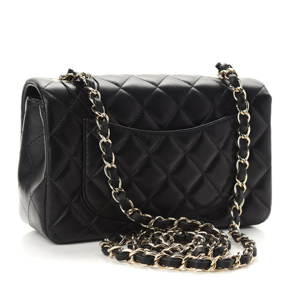 Chanel Lambskin Quilted Mini Rectangular Flap Black 3 of 9