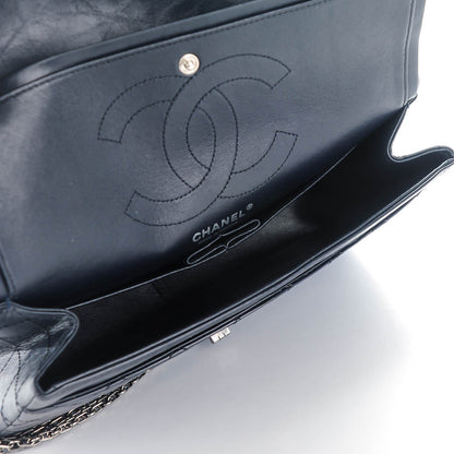 Chanel Aged Calfskin Quilted 2.55 Reissue 226 Flap Dark Navy Blue 6 of 7