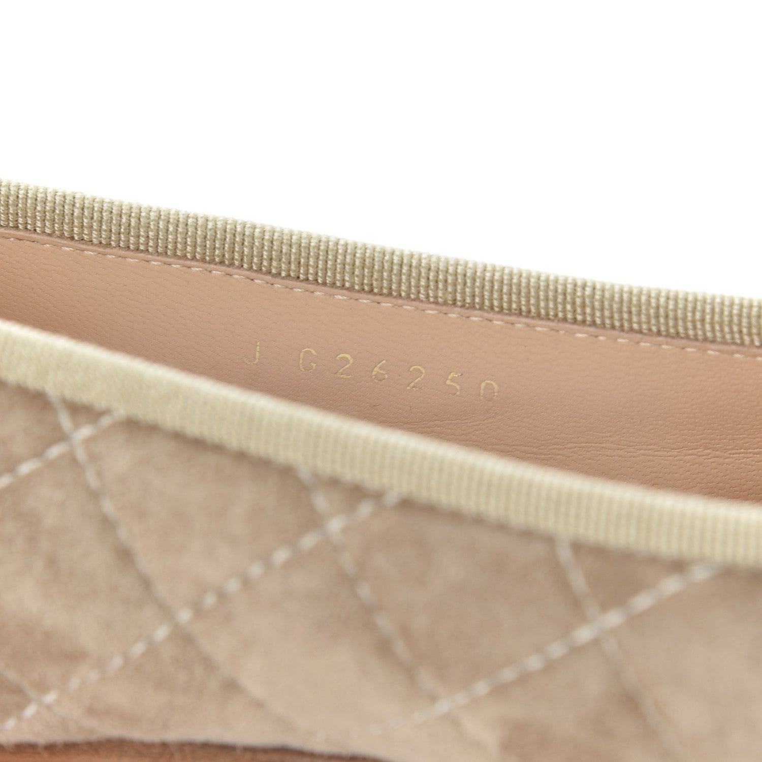 Chanel Suede Calfskin Quilted Cap Toe CC Ballerina Flats 35.5 Beige 8 of 9