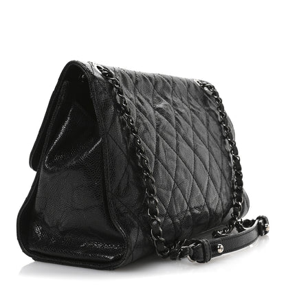 Chanel Crumpled Grained Calfskin Jumbo CC Crave Flap Black 3 of 13