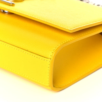 Saint Laurent Patent Grain de Poudre Small Monogram Kate Satchel Mimosa 10 of 10