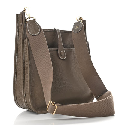 Hermes Taurillon Clemence Evelyne III PM Etoupe 3 of 9