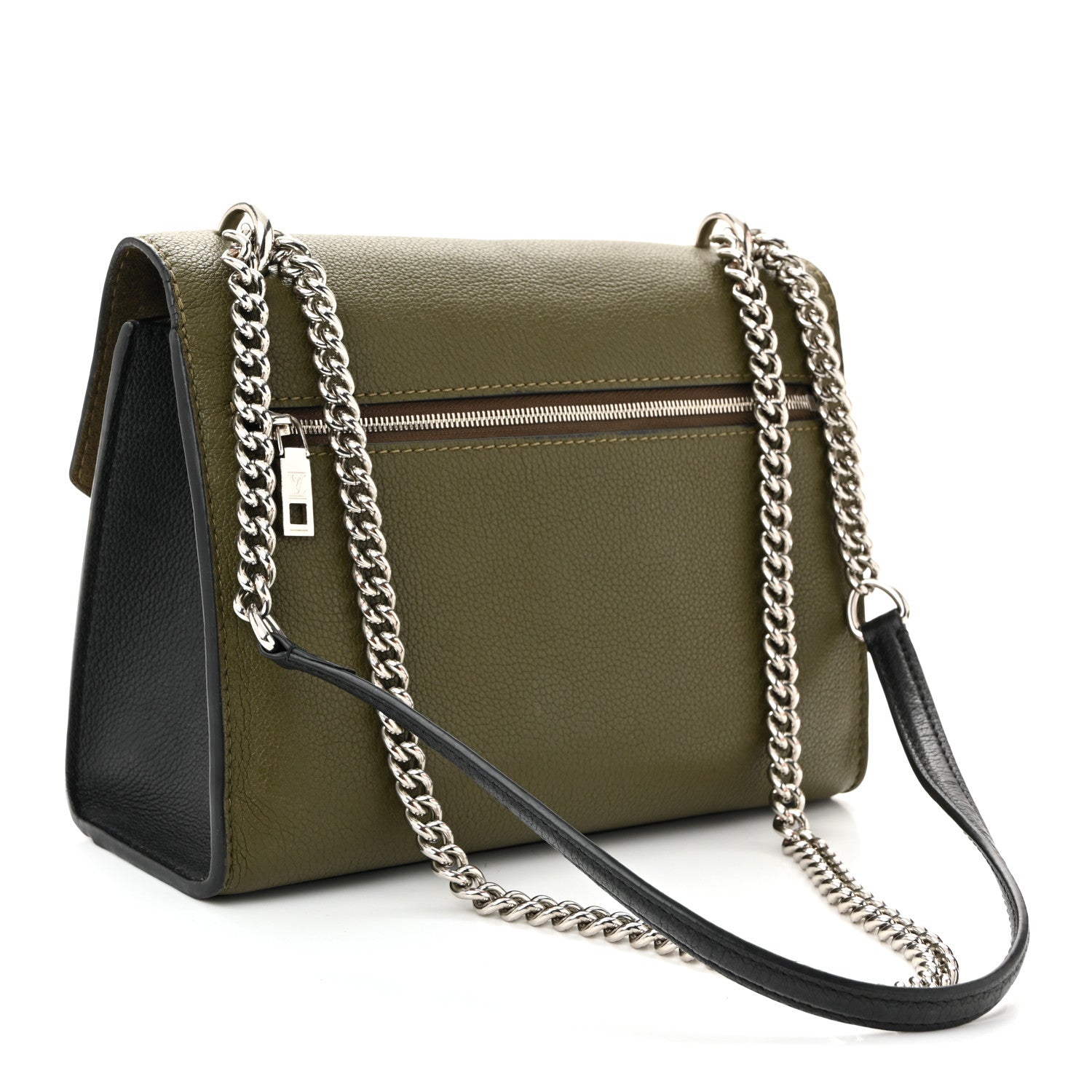 Louis Vuitton Soft Calfskin Mylockme Chain Bag BB Smokey Brown Green 3 of 11