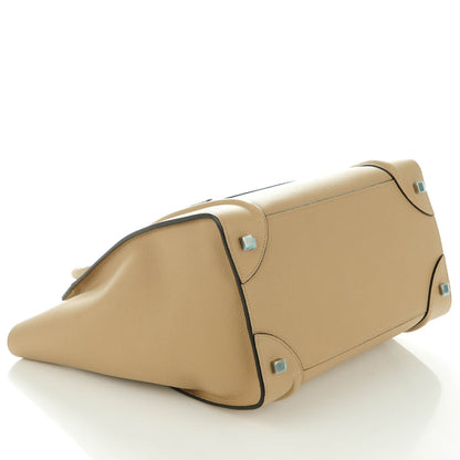 Celine Drummed Calfskin Mini Luggage Dune 4 of 8
