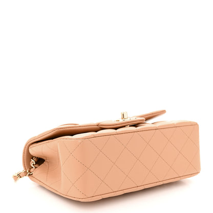 Chanel Lambskin Quilted Mini Top Handle Rectangular Flap Beige 4 of 10