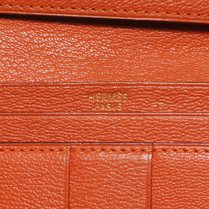 Hermes Niloticus Crocodile Diamond Bearn Wallet Orange 6 of 7