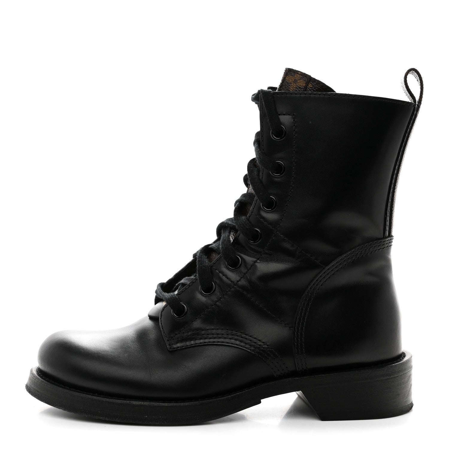 Louis Vuitton Calfskin Monogram Metropolis Flat Ranger Boots 39 Black 1 of 9