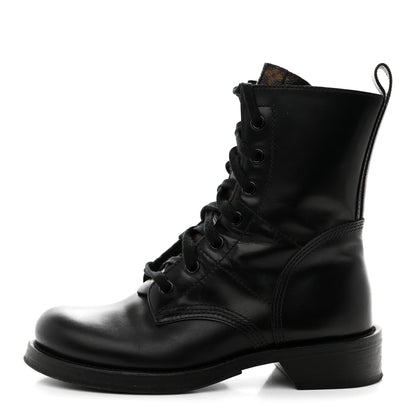 Louis Vuitton Calfskin Monogram Metropolis Flat Ranger Boots 39 Black 1 of 9