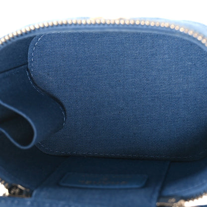 Chanel Denim Quilted Mini Pearl Crush Vanity Case With Chain 5 of 10