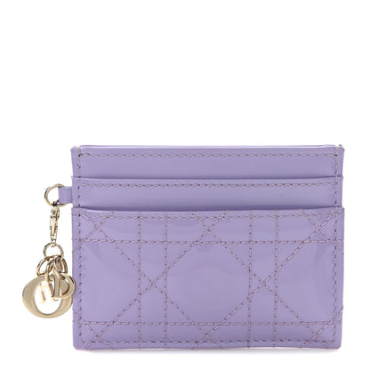 Christian Dior Patent Cannage Lady Dior Five-Slots Card Holder Lilac 1 of 7
