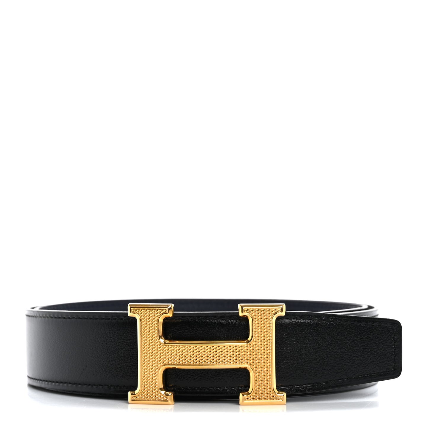Box Togo 32mm Guilloche H Belt 90 36 Black Bleu Nuit