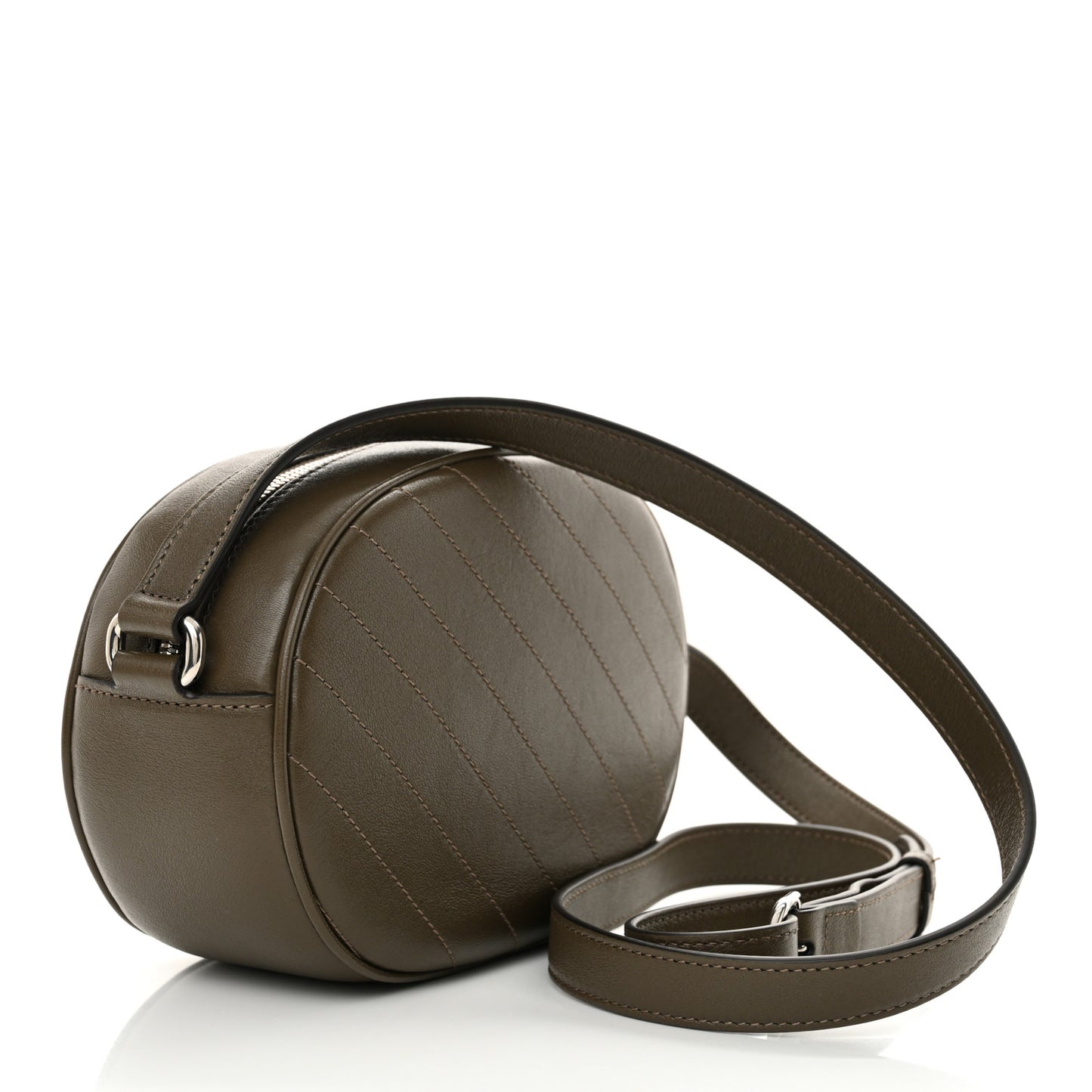Sakai Be Green Calfskin Diagonal Stitched Mini Blondie Shoulder Bag Craclet Brown