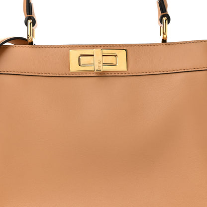 Fendi Vitello Seta Shiny Nappa Medium Peekaboo I SEE U Satchel Miele Scuro Light Rose 8 of 10