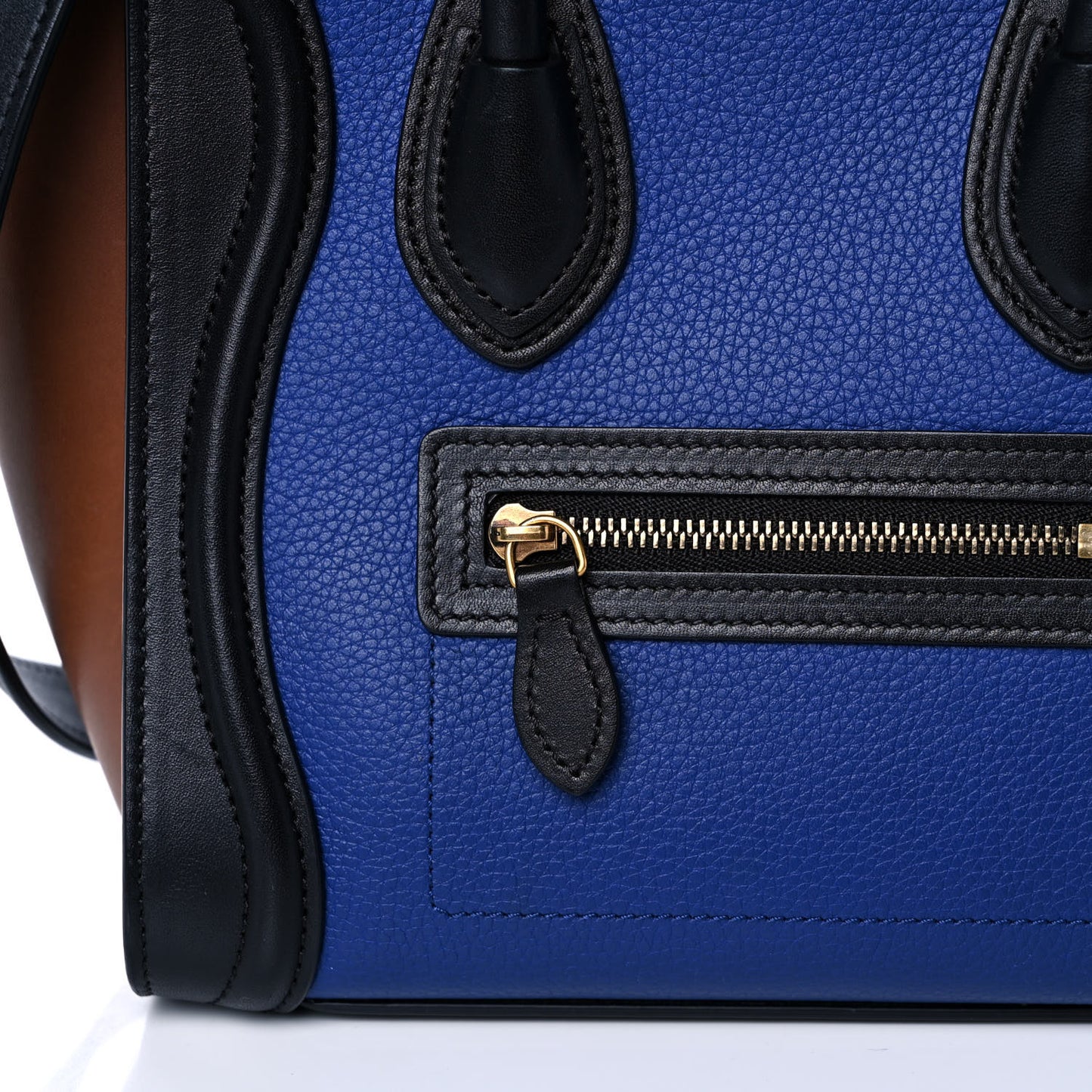 Smooth Drummed Calfskin Nano Tri-Color Luggage Indigo