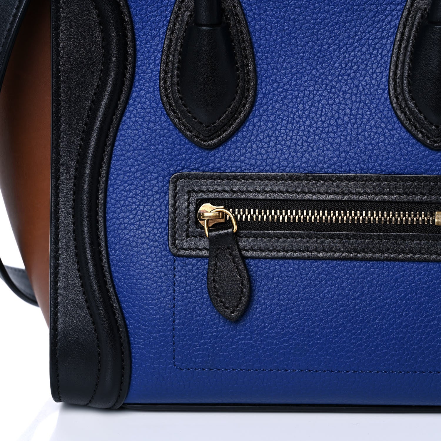 Celine Smooth Drummed Calfskin Nano Tri-Color Luggage Indigo 8 of 10