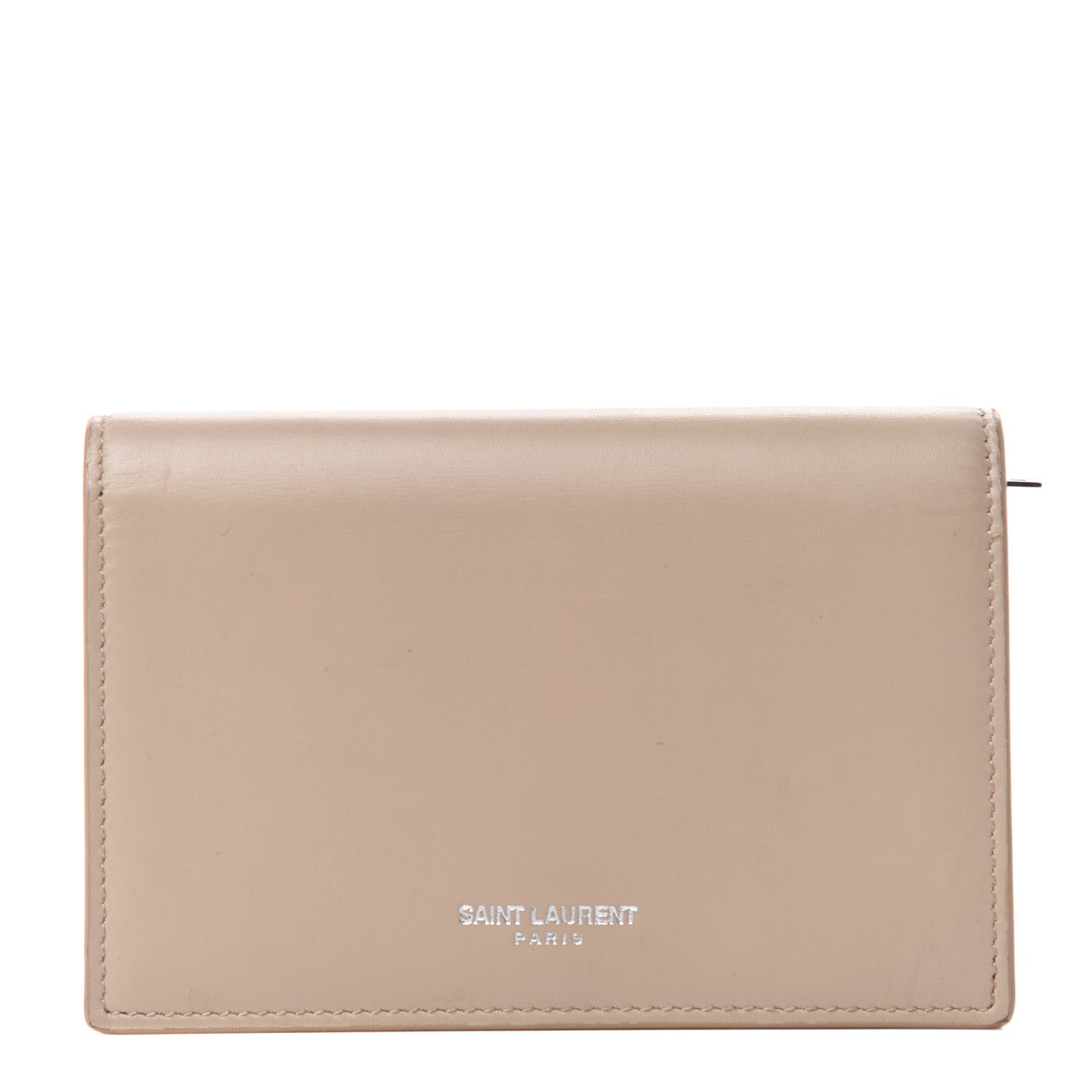 Saint Laurent Calfskin Fragments Flap Wallet Dark Beige 1 of 6