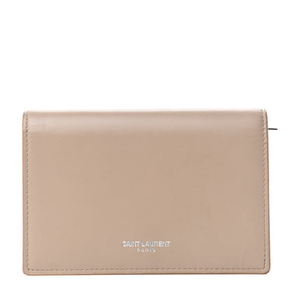 Saint Laurent Calfskin Fragments Flap Wallet Dark Beige 1 of 6