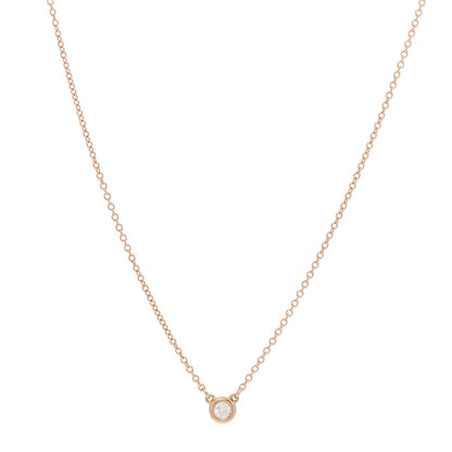 Tiffany 18K Rose Gold Diamond .03ct Elsa Peretti Diamonds by the Yard Pendant Necklace 1 of 7