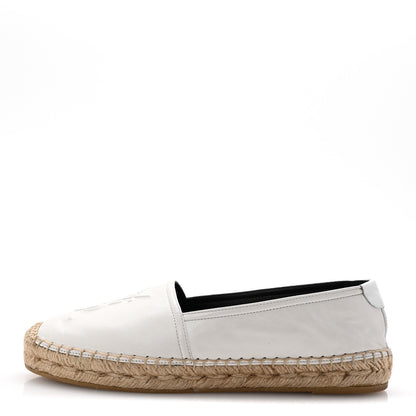 Saint Laurent Lambskin Monogram Espadrilles 36.5 White 1 of 10