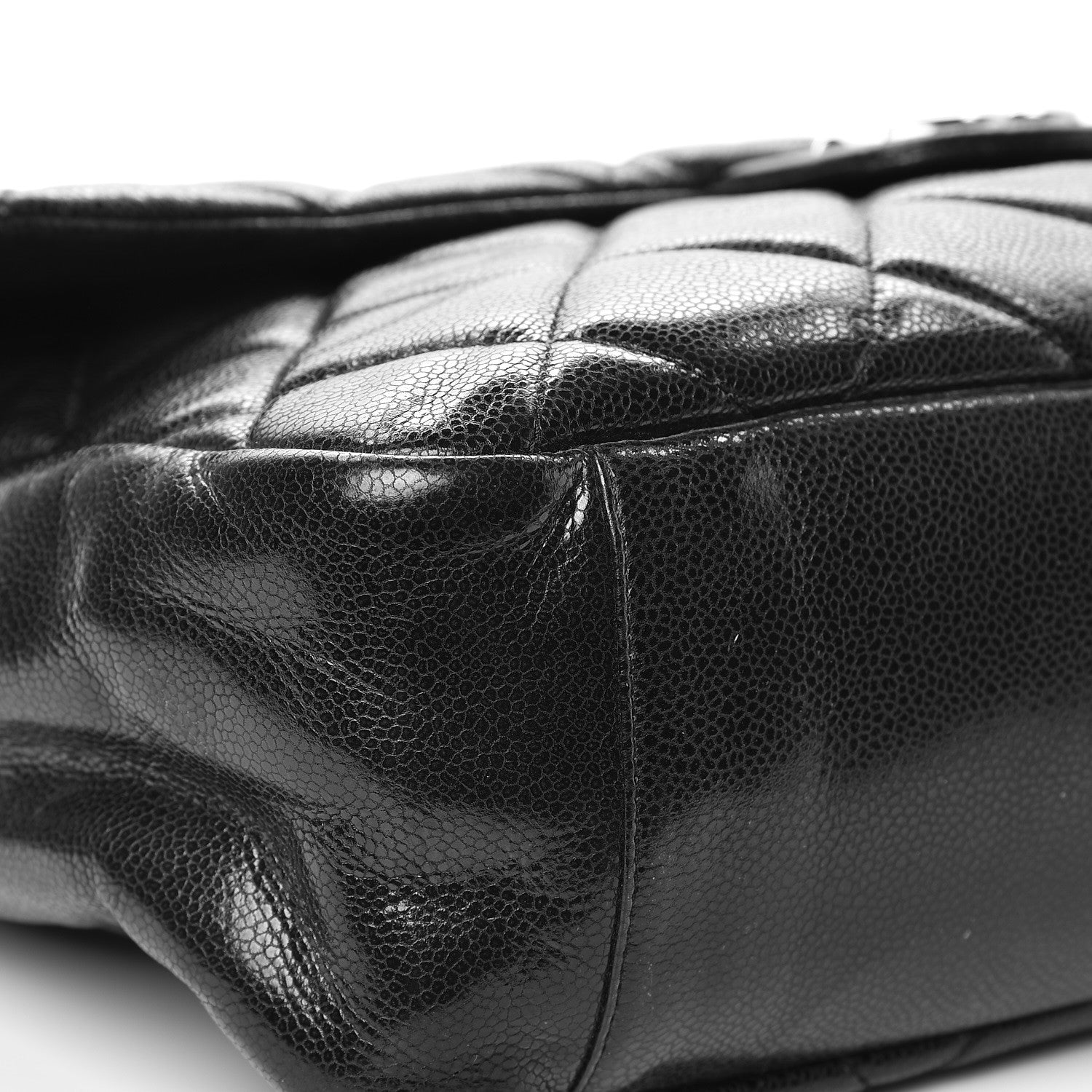 Chanel Glazed Caviar Large Nature Flap Bag Black 9 of 11