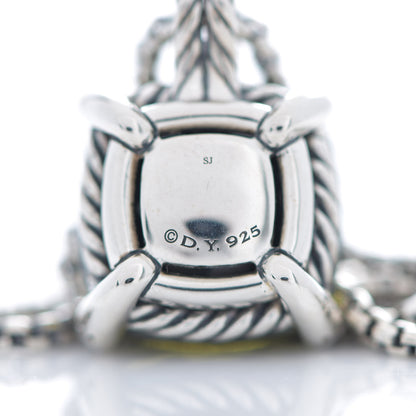 David Yurman Sterling Silver Diamond Green Orchid 14mm Chatelaine Pendant Necklace 6 of 6