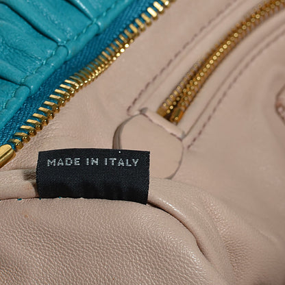 Prada Nappa Gaufre Ruched Clutch Turchese 10 of 10