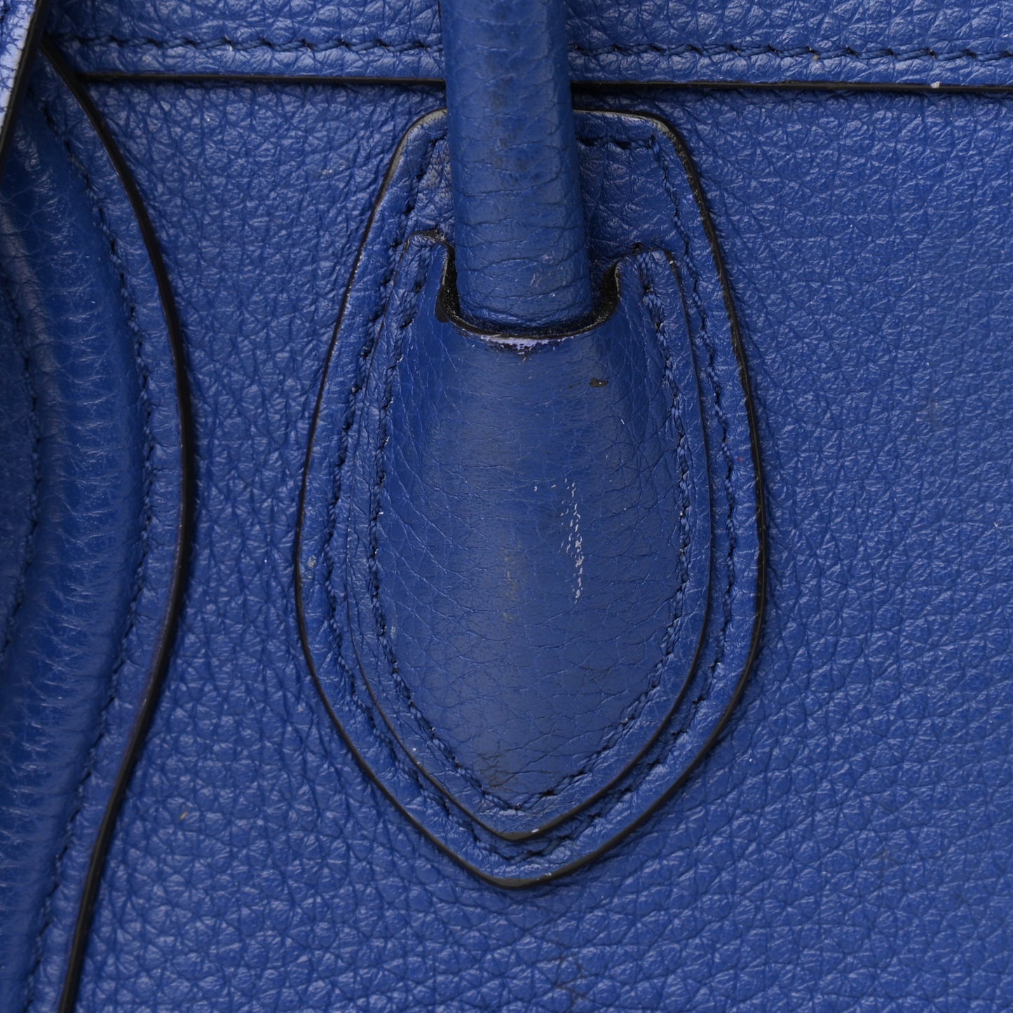 Drummed Calfskin Nano Luggage Indigo