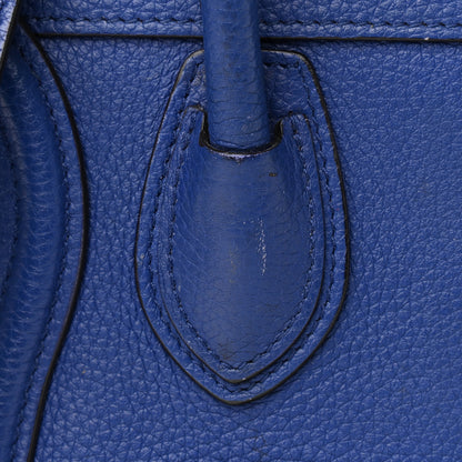 Celine Drummed Calfskin Nano Luggage Indigo 13 of 21