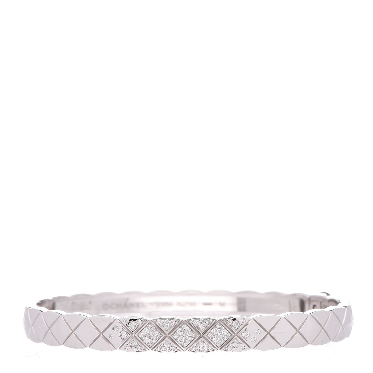 Chanel 18K White Gold Diamond Coco Crush Bracelet M 1 of 6