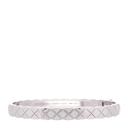 Chanel 18K White Gold Diamond Coco Crush Bracelet M 1 of 6