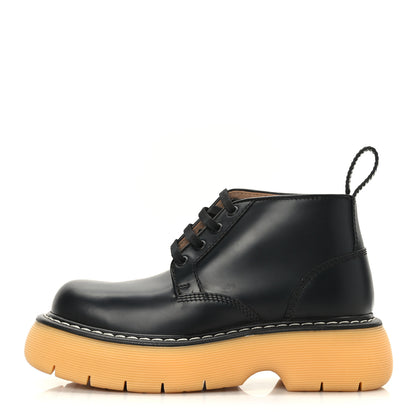 Bottega Veneta Calfskin The Swell Lace Up Ankle Boots 36 Black Natural Rubber 1 of 7