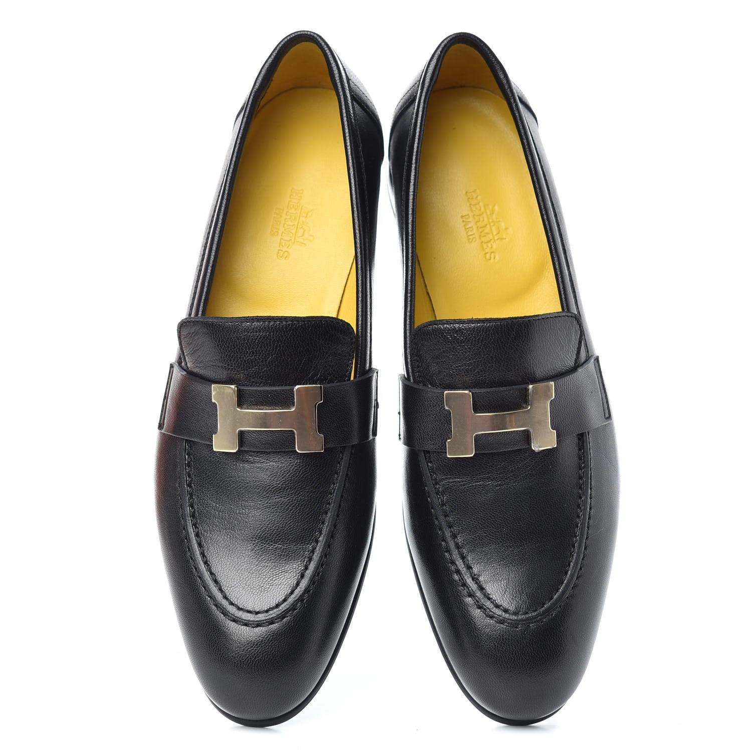 Hermes Goatskin Paris Loafers 36 Black 5 of 11